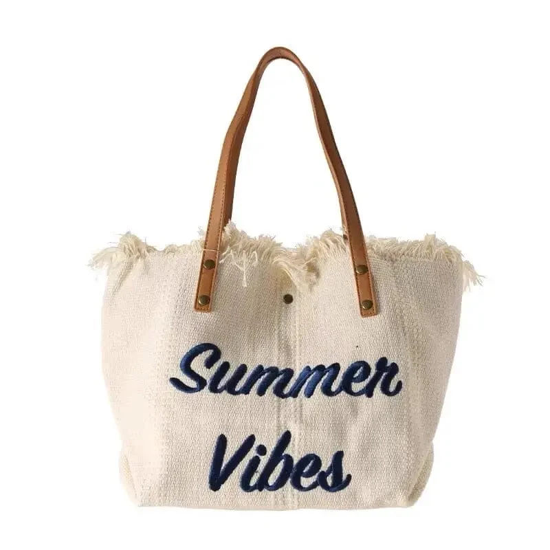 Sac de Plage Femme Canvas | Grand Compartiment Été