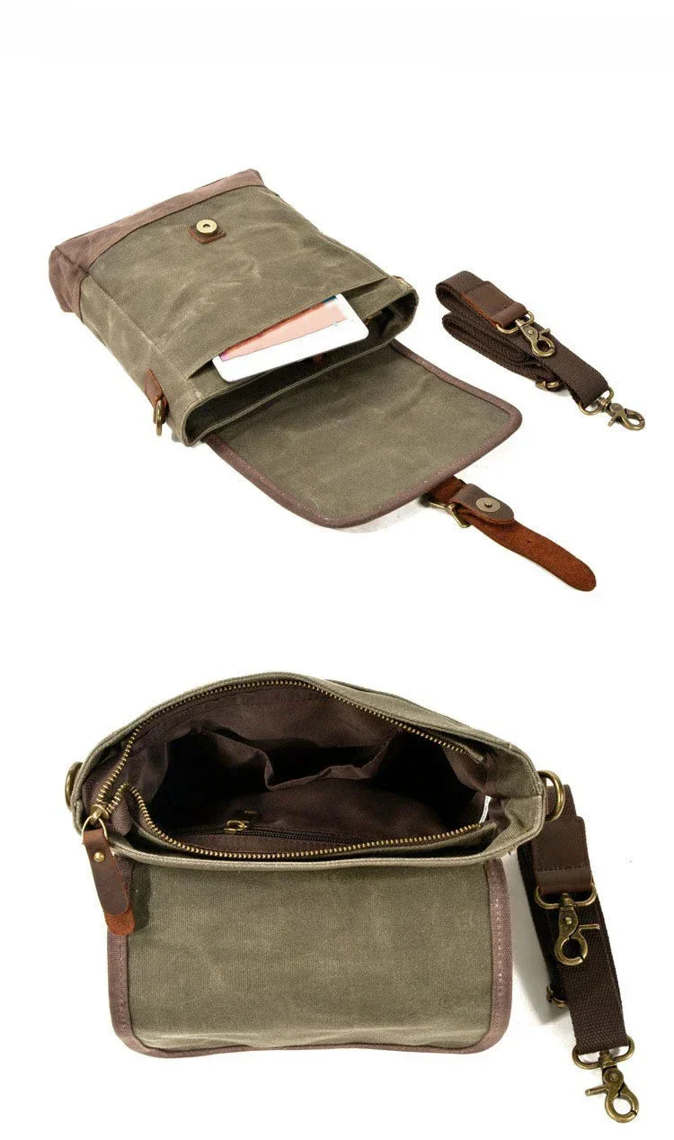 Sac Bandoulière Vintage Homme | Toile Canvas Durable