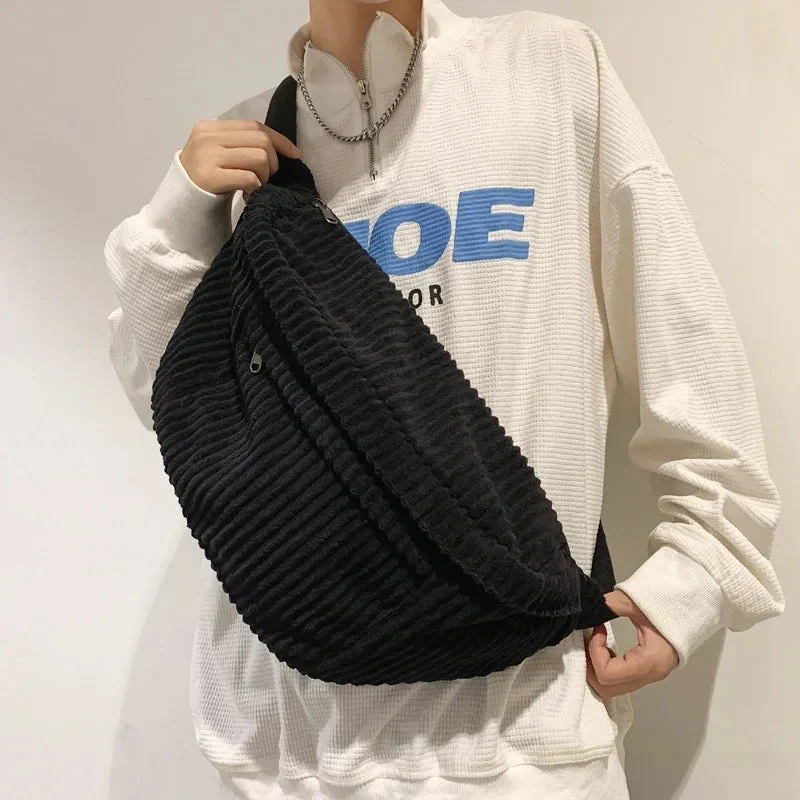 Sac Banane Homme Velours Côtelé | Style Rétro Pratique
