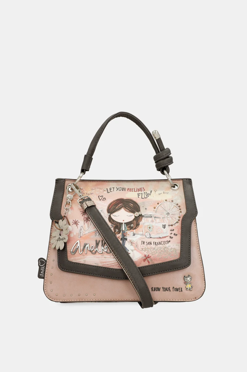 Sac à rabat rose Peace & Love