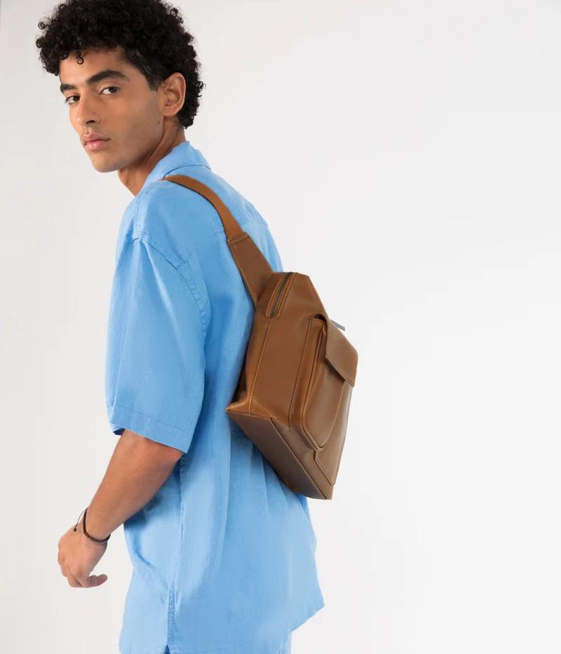 TREY Sac à dos à bretelle unique végétalien - Vintage