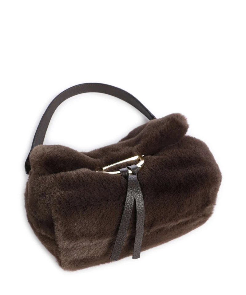 Abro Fur Temi Small Sac porté épaule dark brown