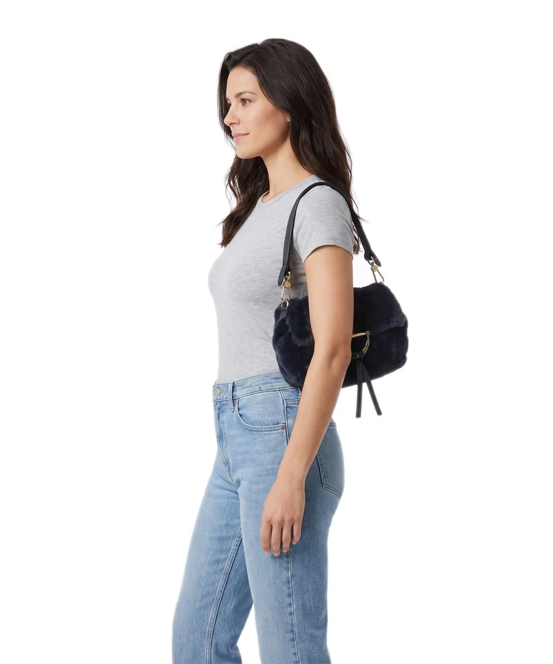 Abro Fur Temi Small Sac porté épaule navy