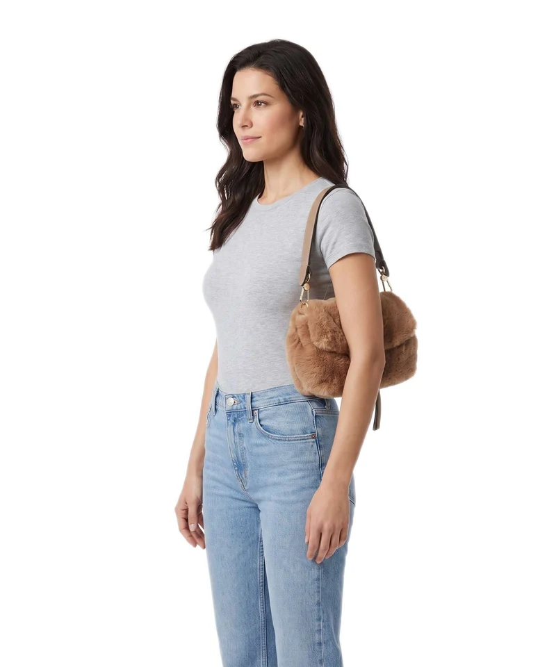 Abro Fur Temi Small Sac porté épaule cappuccino