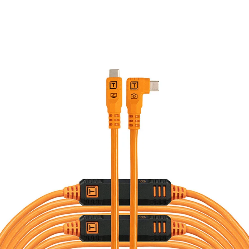 Câble Optima TetherPro 10G USB-C Droit à Angle-Droit Orange 31pi