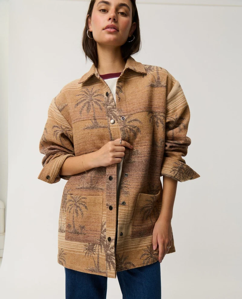 Retro Swell Jacquard Shacket