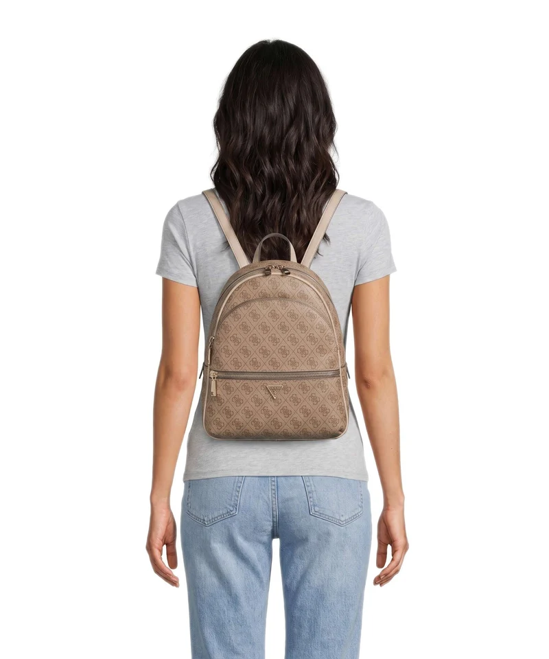 Guess Manhattan II Large Sac à dos latte logo