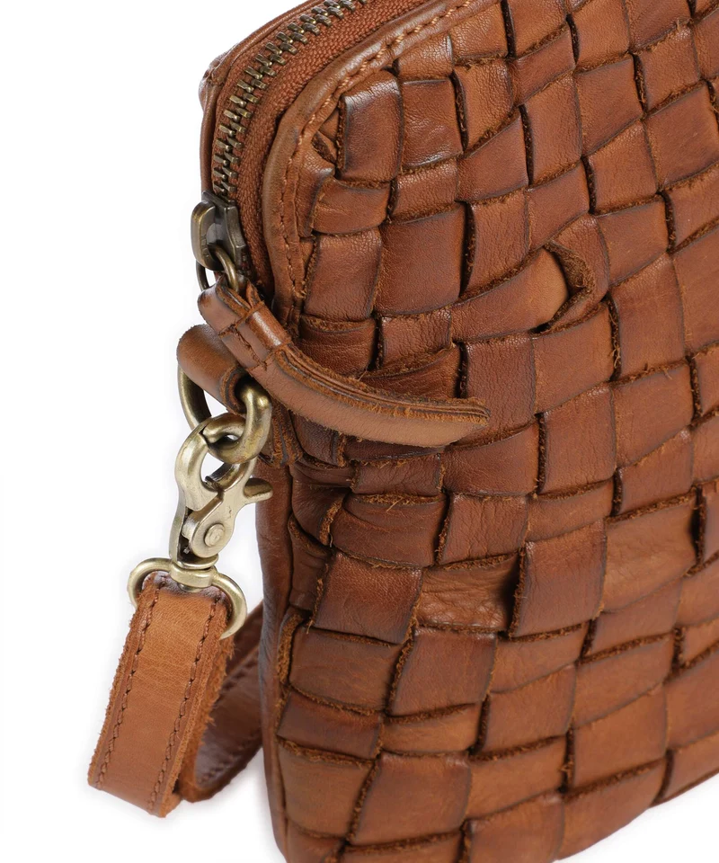 Depeche Warsaw Pochette telephone vintage cognac