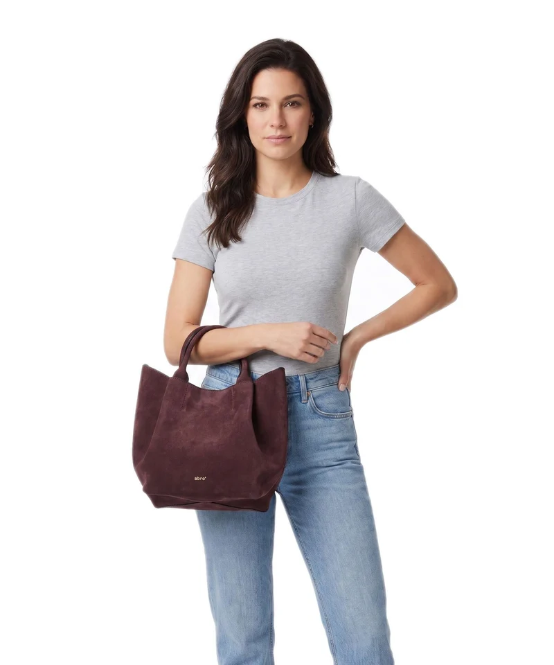 Abro Suede Essential Small Sac à main burgundy