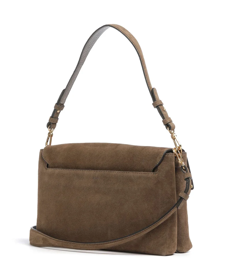 Abro Suede Twist Sac porté épaule khaki