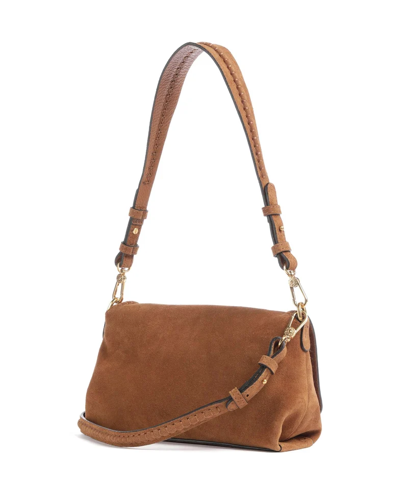 Abro Suede Signature Sac porté épaule cuoio