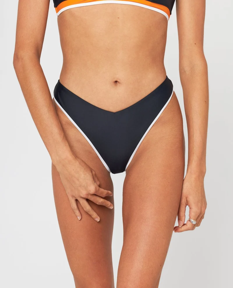 80's Hi Leg Skimpy Coverage Bikini Bottom