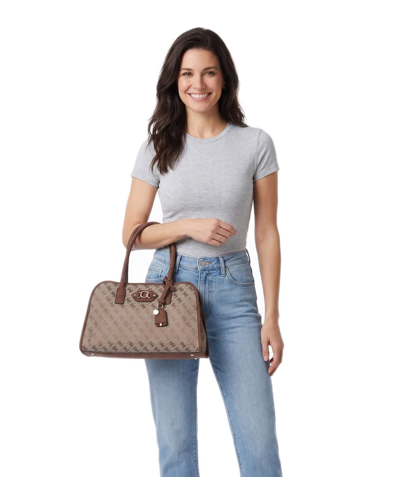 Guess Samantha Girlfriend Sac à main latte logo/brown