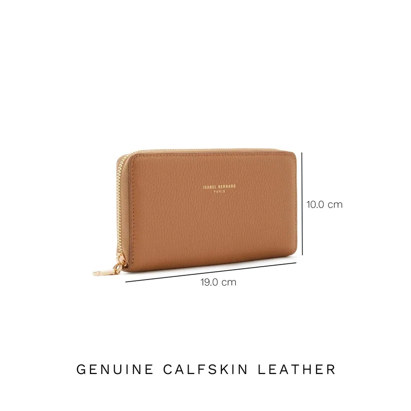 Isabel Bernard Honoré Femmes Portefeuille Zippé Marron IB23023