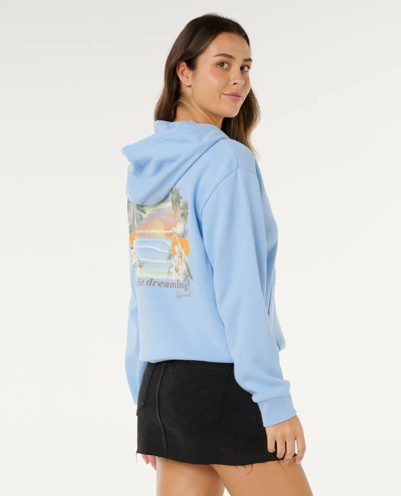 Poolside Zip Thru Relaxed Hood Fleece