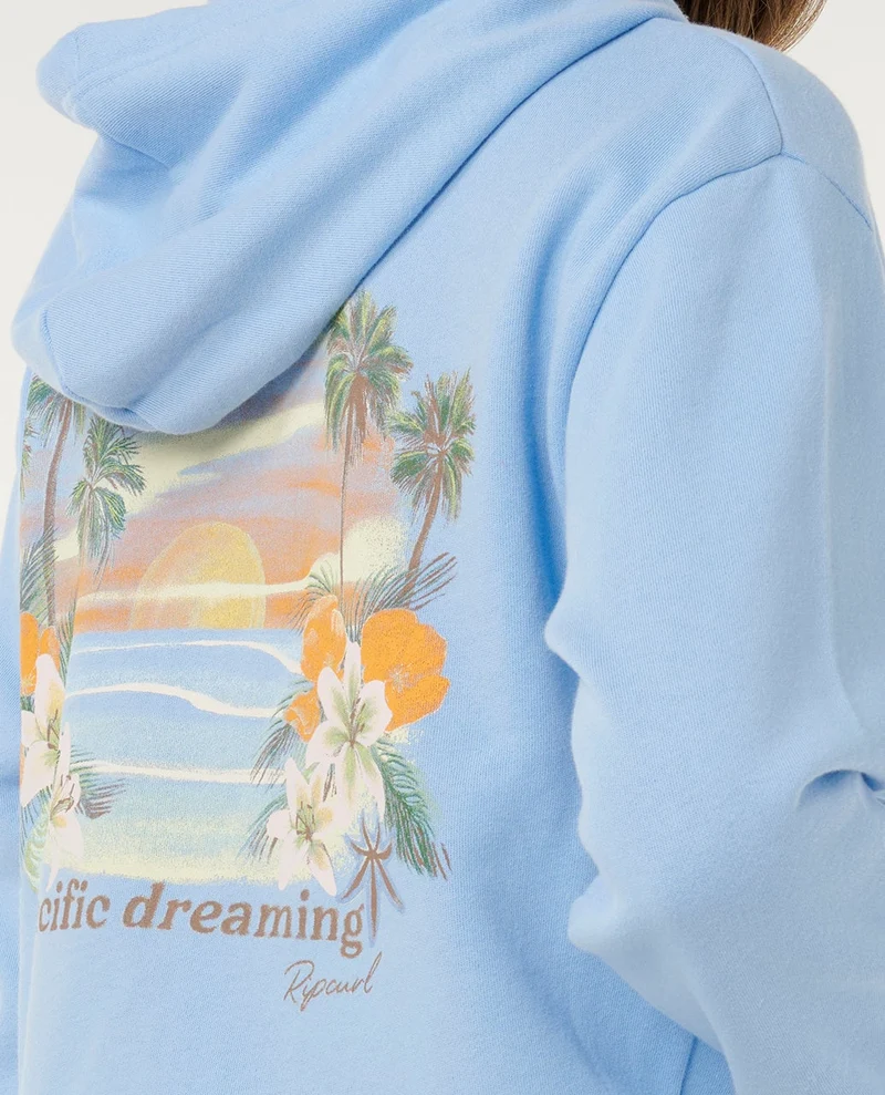 Poolside Zip Thru Relaxed Hood Fleece