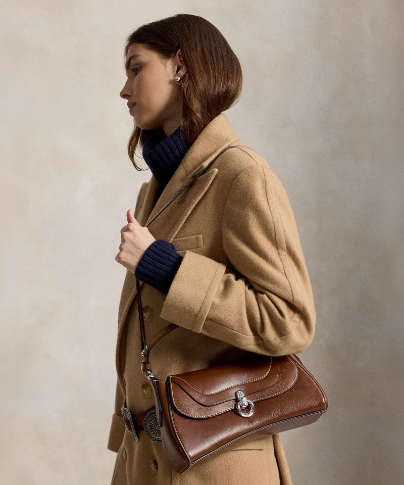 Polo Ralph Lauren Blaze Small Sac porté épaule chestnut
