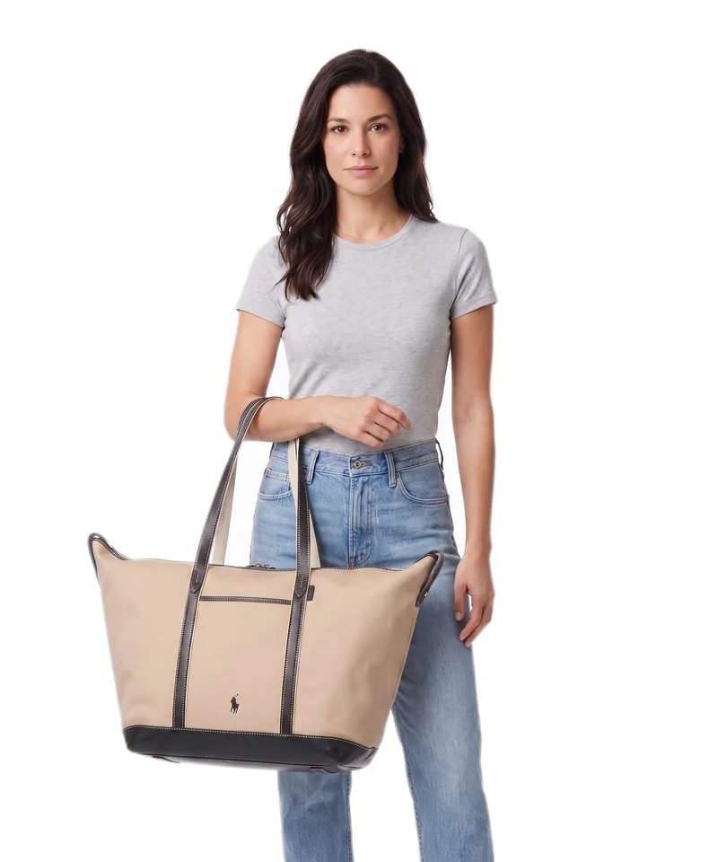 Polo Ralph Lauren Canvas Large Cabas porcelain/black