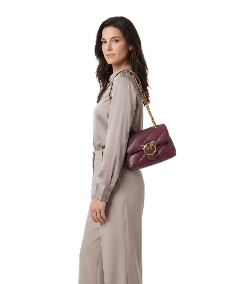 Pinko Love Puff Mini Sac porté épaule ribes intenso/antique gold