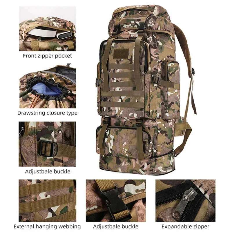 Sac à Dos Militaire 100l | Rangement Robuste Imperméable