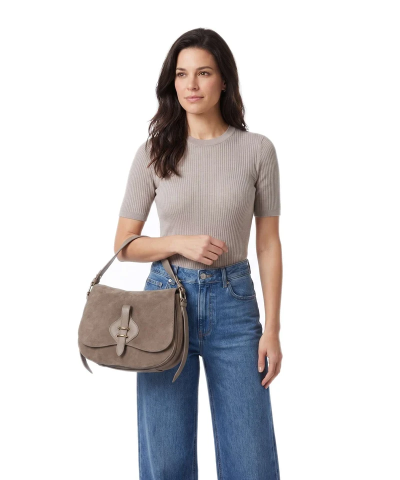 Coccinelle Mavery Suede Sac à main warm taupe