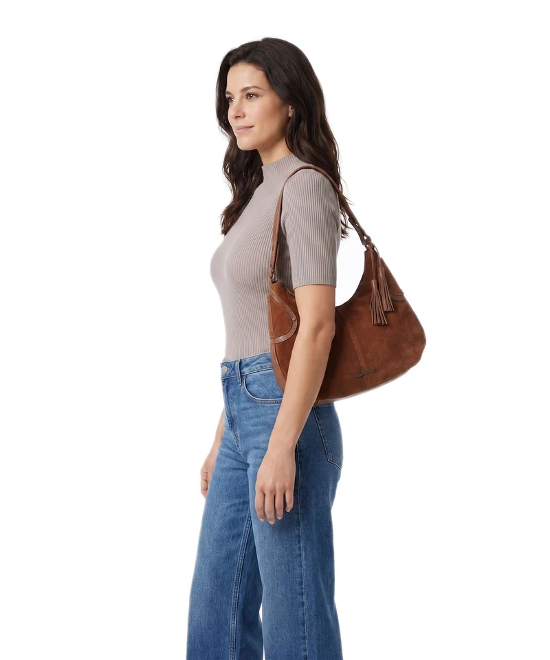 Spikes & Sparrow Suede Mix Anne-Lou Sac fourre-tout mocca