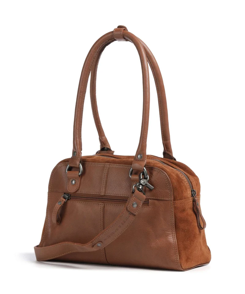 Spikes & Sparrow Suede Mix Sienna Sac porté épaule mocca