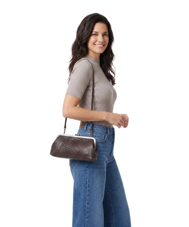Spikes & Sparrow Woven Susy Sac bandoulière dark brown