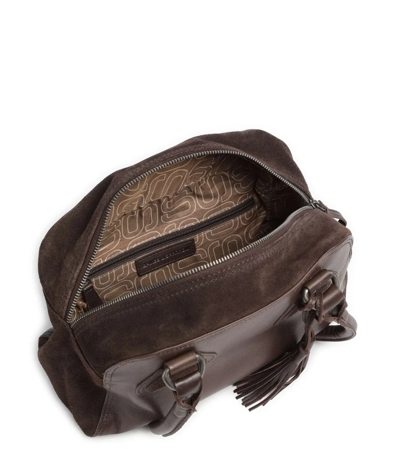 Spikes & Sparrow Suede Mix Sienna Sac porté épaule dark brown