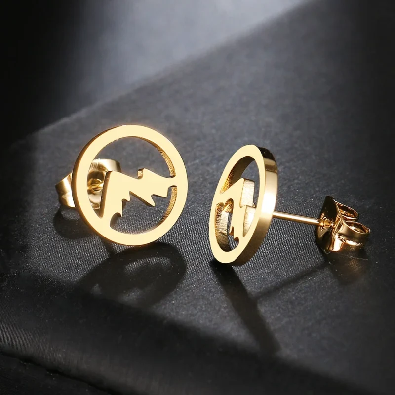 Boucle d'Oreille Montagne en Acier Inoxydable