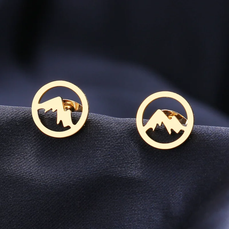 Boucle d'Oreille Montagne en Acier Inoxydable