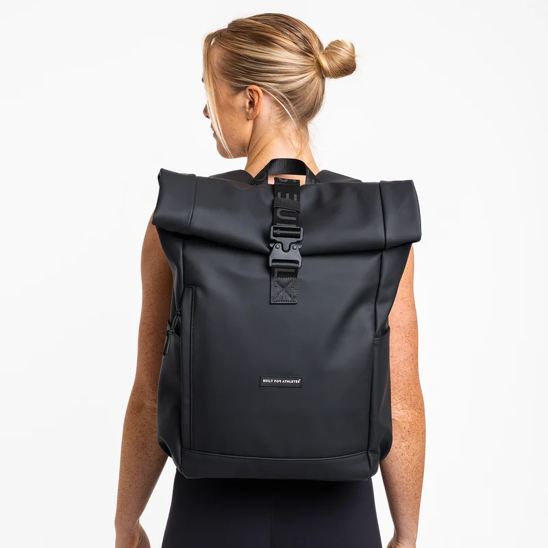 Black Roll Top Backpack