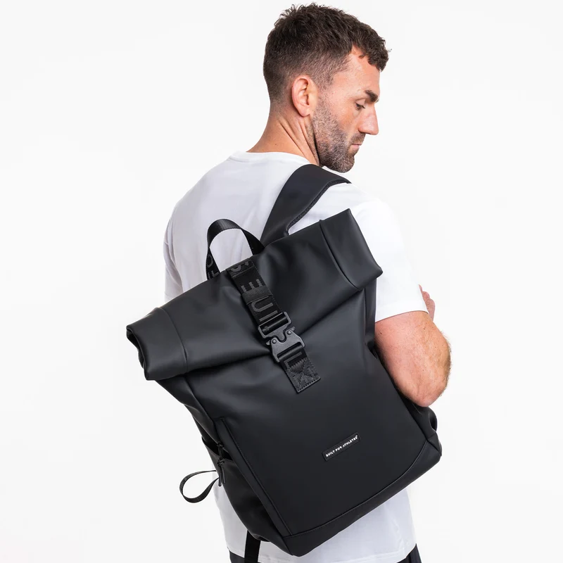 Black Roll Top Backpack