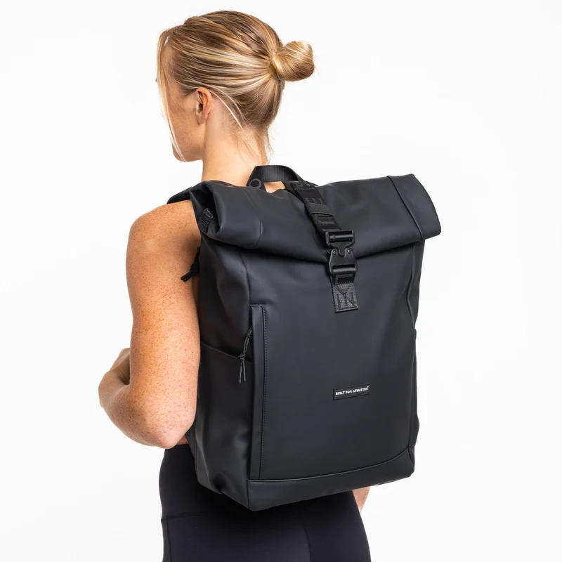 Black Roll Top Backpack