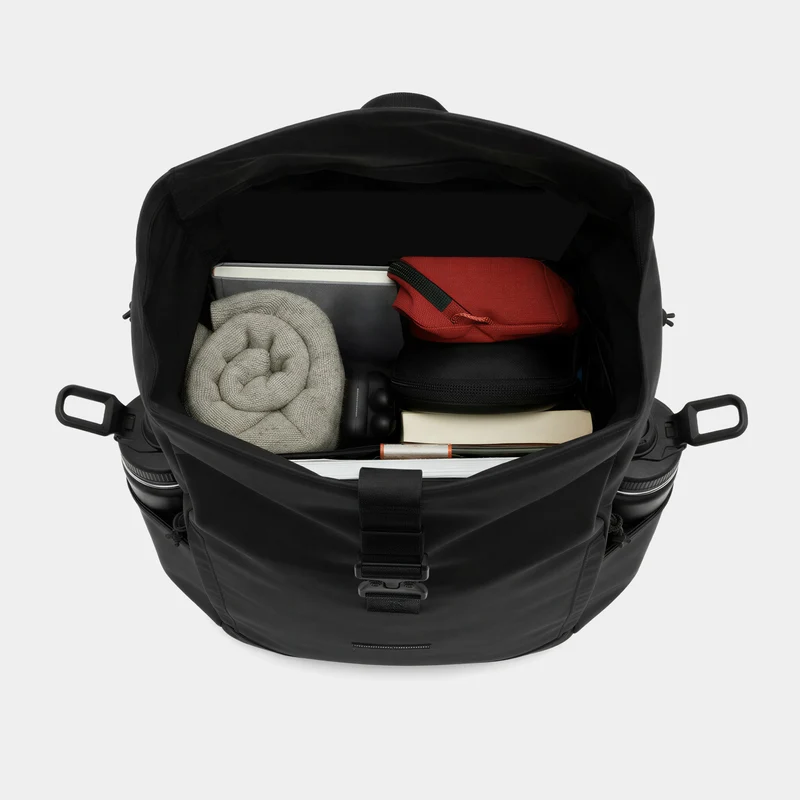 Black Roll Top Backpack
