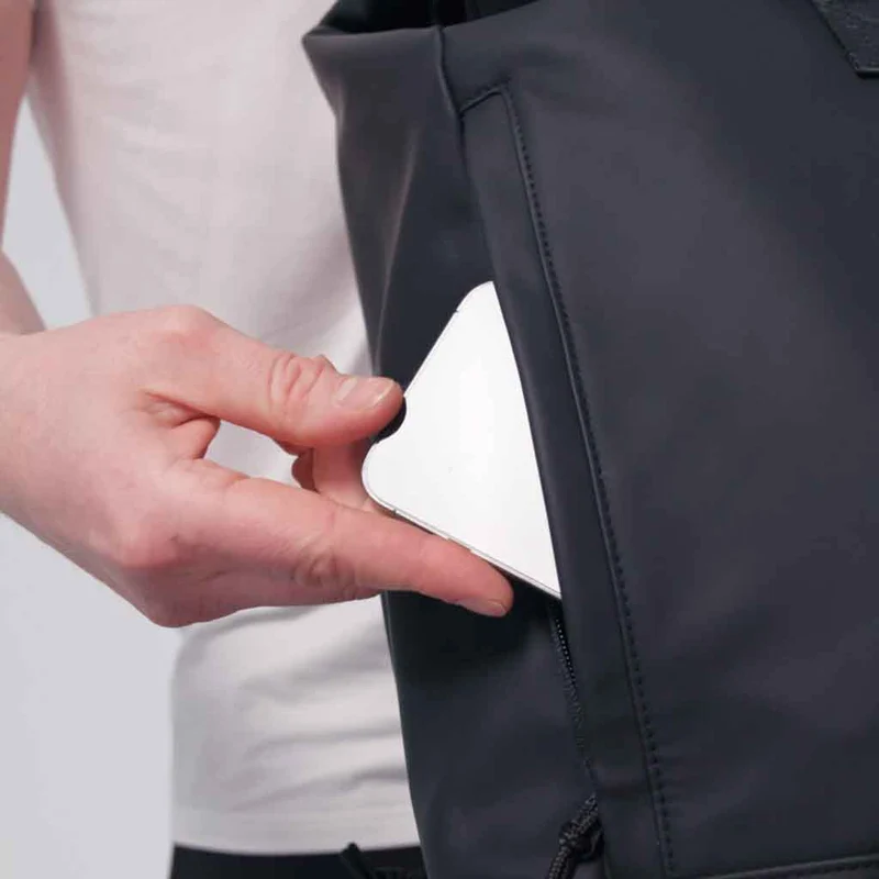 Black Roll Top Backpack
