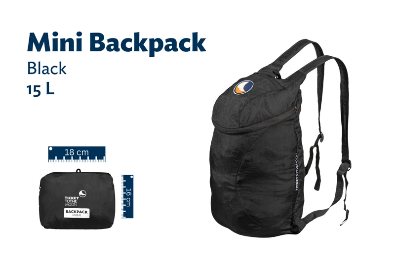 MINI BACKPACK 15L - Leichter faltbarer Rucksack für unterwegs