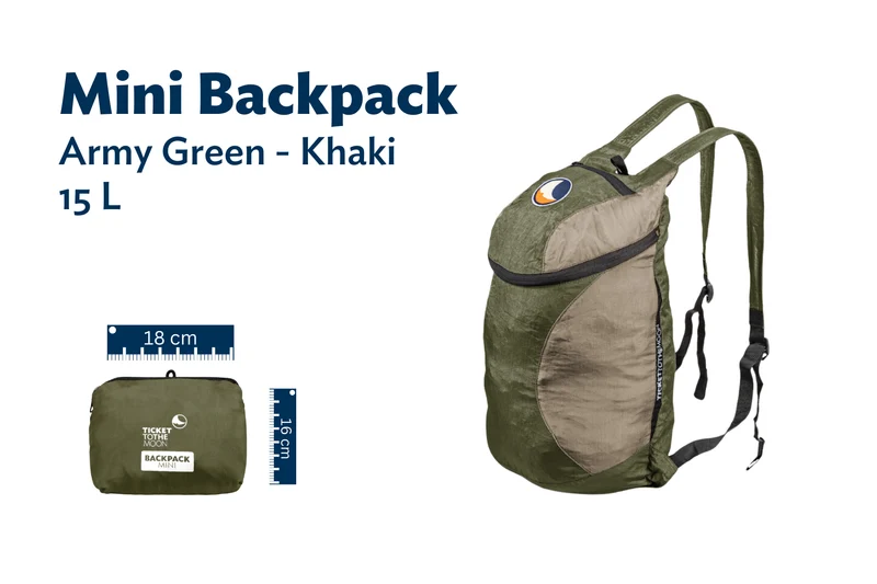 MINI BACKPACK 15L - Leichter faltbarer Rucksack für unterwegs