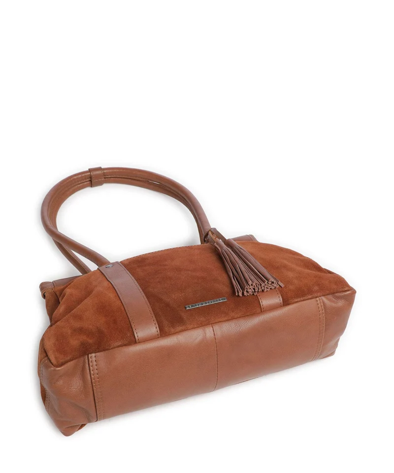 Spikes & Sparrow Suede Mix Milania Sac porté épaule mocca