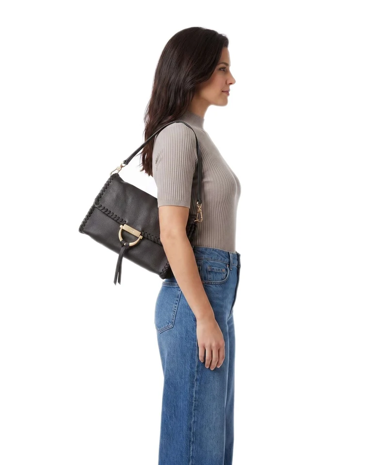 Abro Dalia Temi Stitch Sac porté épaule dark brown