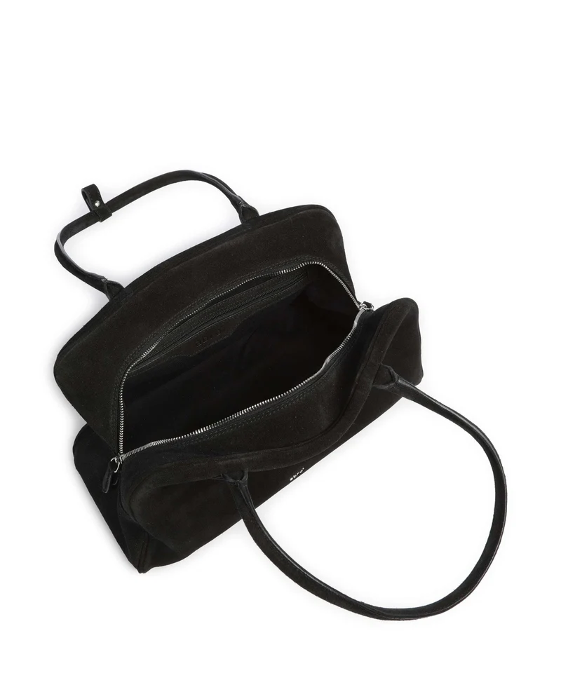 Abro Suede Amara Sac porté épaule black/nickel