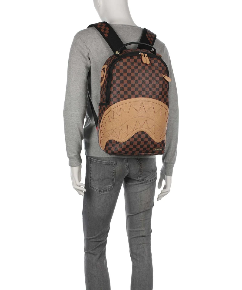 Sprayground Embossed Check Brown Sac à dos multicolour