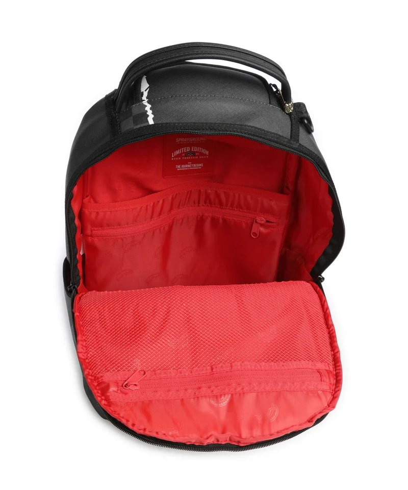 Sprayground Center Rip Revealing Gray Check Sac à dos black