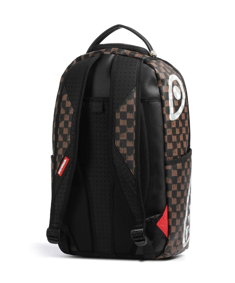 Sprayground Brown And Cream Drip Check Shark Sac à dos brown