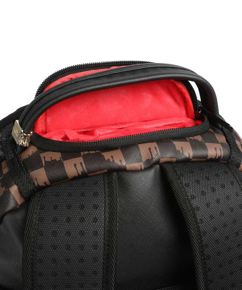 Sprayground Brown And Cream Drip Check Shark Sac à dos brown