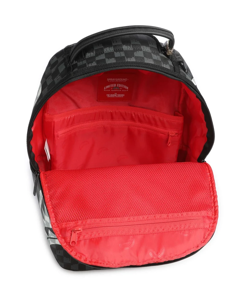 Sprayground Black And White Drip Check Shark Sac à dos black