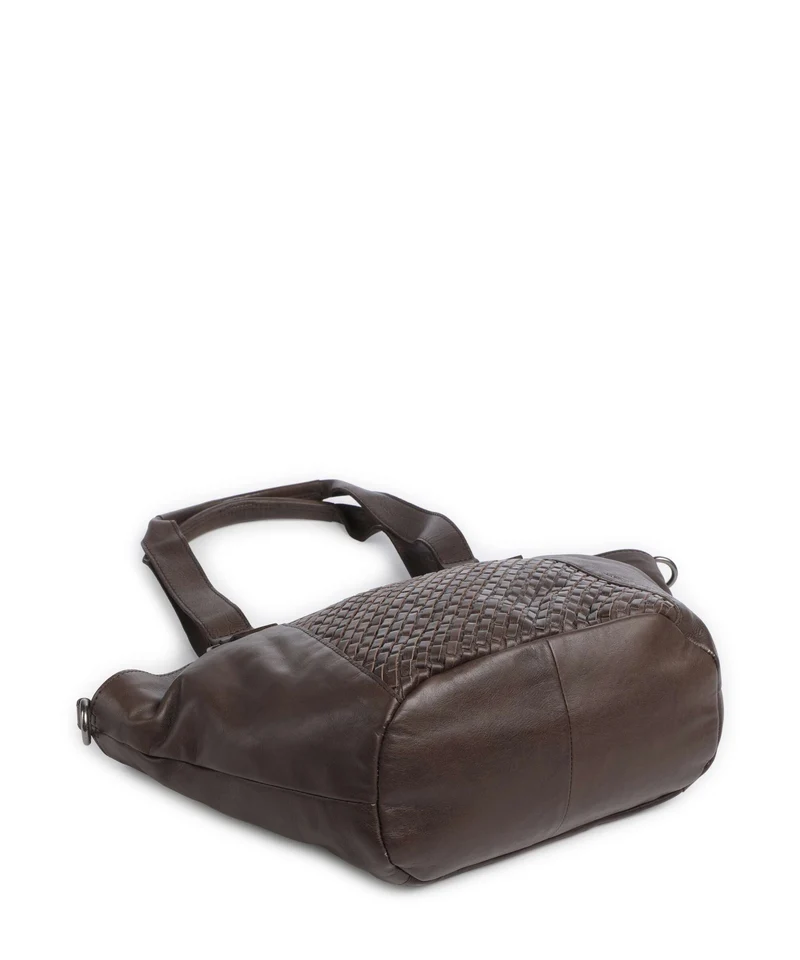 Spikes & Sparrow Woven Patty Cabas dark brown