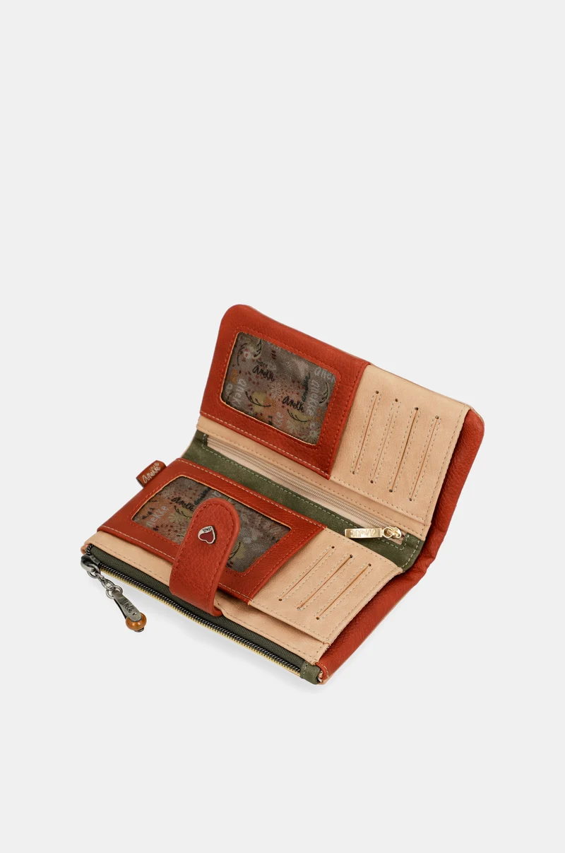 Portefeuille RFID souple camel Peace & Love