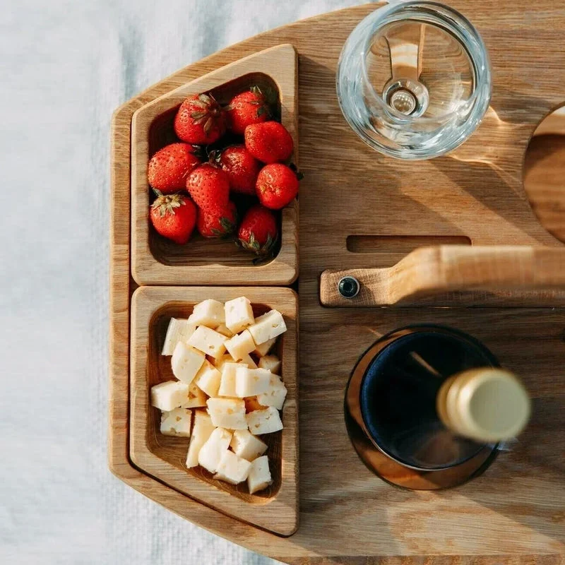 Table Pique-Nique Vin | Bois Pliable Portable