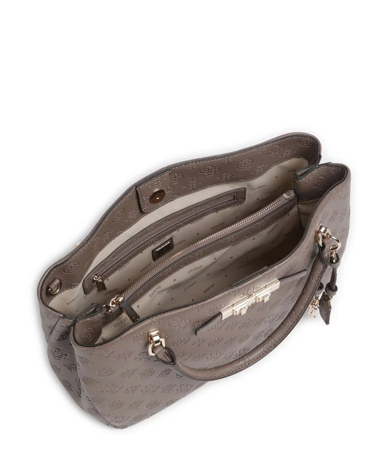 Guess Carmella Girlfriend Sac à main taupe logo